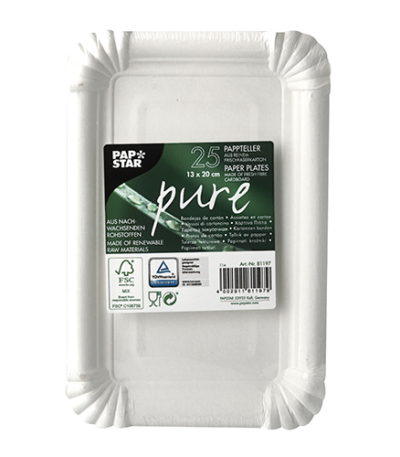 Product foto van Borden karton wit set van 25 hoekig 13cm x 20cm Pure