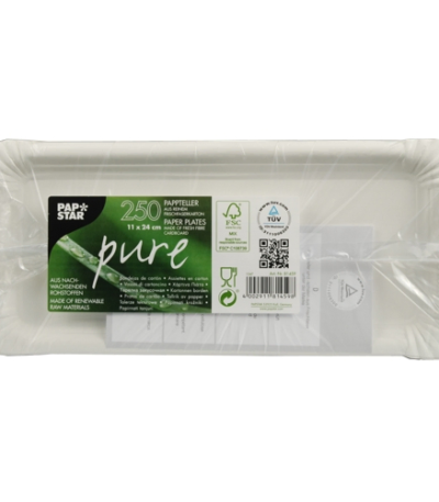 Product foto van Borden karton wit set van 250 hoekig 11x24cm Pure