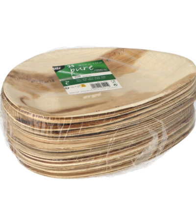 Product foto van Borden palmblad ovaal set van 25 26cm Pure