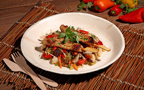 Product foto van Borden palmblad rond wit set van 25 23cm