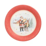 Product foto van Borden papier rond 23 cm set van 10 Dear Santa