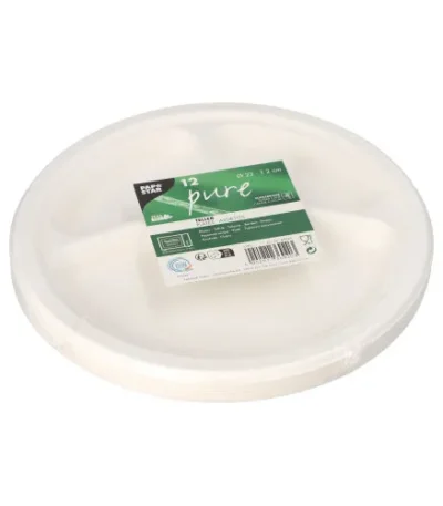 Product foto van Borden suikerriet wit set van 12 Ø 23cm 2cm "pure"