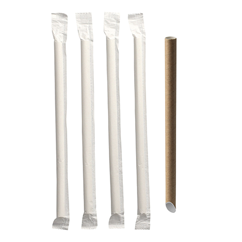 Product foto van Bubble Tea Drinkrietjes papier bruin set van 200 12mm 20cm Pure