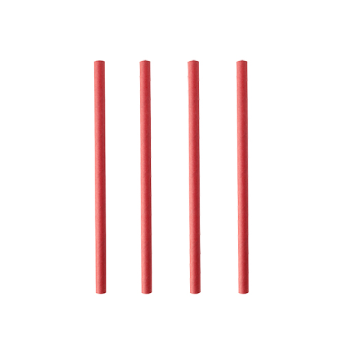 Product foto van Cocktailrietjes papier rood set van 200 7mm 15cm