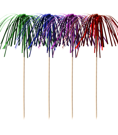 Product foto van Decoprikkers hout assorti set van 100 Fireworks 15