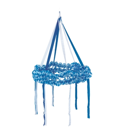 Product foto van Decoratiekrans papier Beiers blauw 75cm brandvertagend