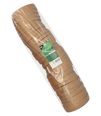 Product foto van Deksel voor saladeschalen karton rond bruin set van 50 15cm Pure