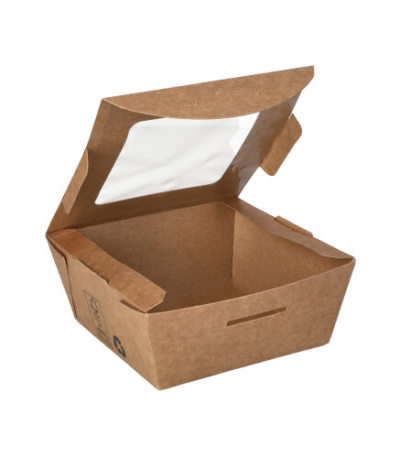 Product foto van Delicatessenbakjes karton bruin set van 40 350ml 100% Fair