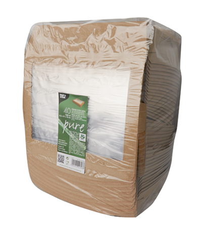 Product foto van Delicatessenverpakkingen karton bruin 1500ml 40 stuks 100% Fair