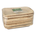 Product foto van Dienbladen palmblad hoekig 24cm set van 25 Pure 2cm