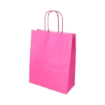 Product foto van Draagtassen papier roze set van 25 28x22x10cm met handvat