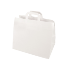 Product foto van Draagtassen papier wit set van 50 met handvaten 27x32x21