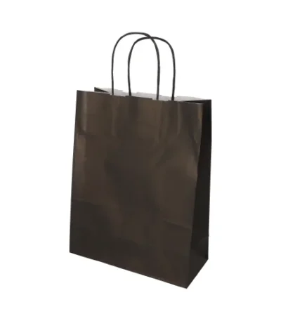 Product foto van Draagtassen papier zwart set van 25 28x22x10cm