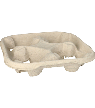 Product foto van Draagtrays karton natuur set van 110 To Go voor 4 bekers 4