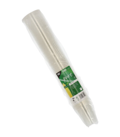 Product foto van Drinkbekers PLA glashelder set van 100 150ml Ø 7