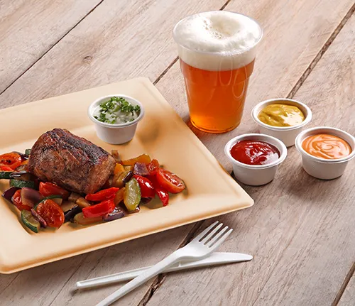 Product foto van Drinkbekers PLA glashelder set van 70 300ml voor koude dranken