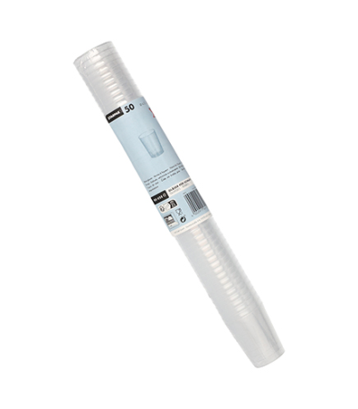 Product foto van Drinkbekers PP herbruikbaar 4cl wit set van 50