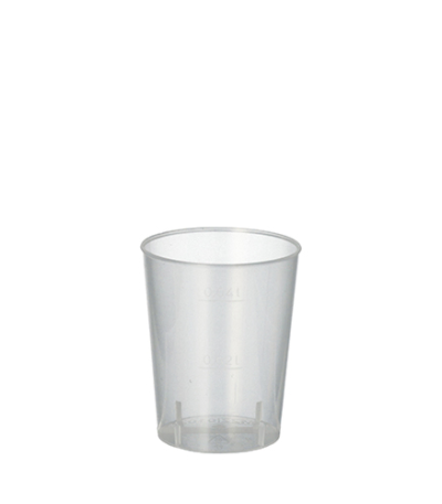 Product foto van Drinkbekers PP herbruikbaar 4cl wit set van 50