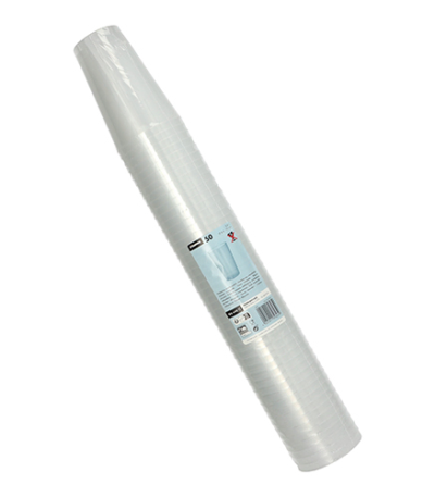 Product foto van Drinkbekers PP herbruikbaar transparant set van 50 400ml