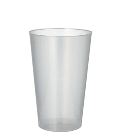 Product foto van Drinkbekers PP herbruikbaar transparant set van 50 400ml