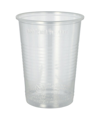 Product foto van Drinkbekers PP transparant set van 50 400ml met schuimkraag