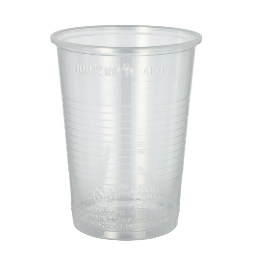 Product foto van Drinkbekers PP transparant set van 50 400ml met schuimkraag