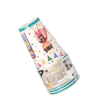 Product foto van Drinkbekers karton wit set van 10 200ml Superhero
