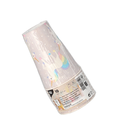 Product foto van Drinkbekers karton wit set van 10 200ml Unicorn