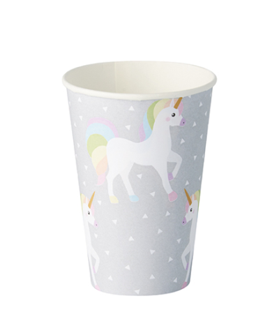 Product foto van Drinkbekers karton wit set van 10 200ml Unicorn