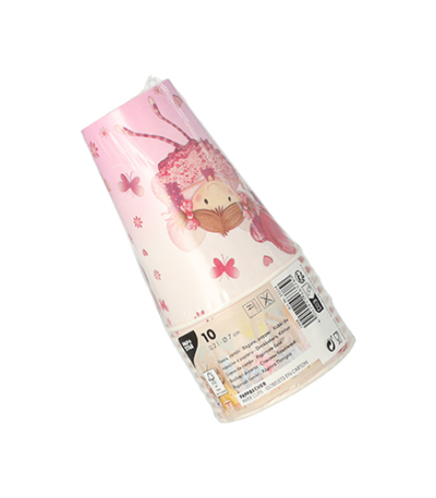 Product foto van Drinkbekers papier paars set van 10 200ml