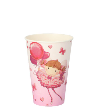 Product foto van Drinkbekers papier paars set van 10 200ml