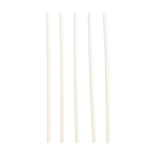 Product foto van Drinkrietjes papier wit Ø 6 mm × 20 cm set van 100