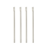 Product foto van Drinkrietjes papier wit set van 100 met lepel 8mm 20cm Pure