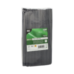 Product foto van Drinkrietjes papier zwart flexibel set van 100 6mm 22cm