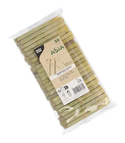 Product foto van Fingerfood tangen bamboe set van 50 ASIA 10cm