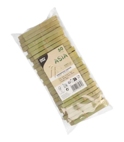 Product foto van Fingerfood tangen bamboe set van 50 ASIA 7cm