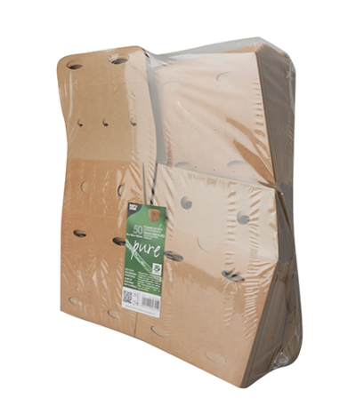 Product foto van Frietboxen kraft karton groot bruin set van 50 100% Fair