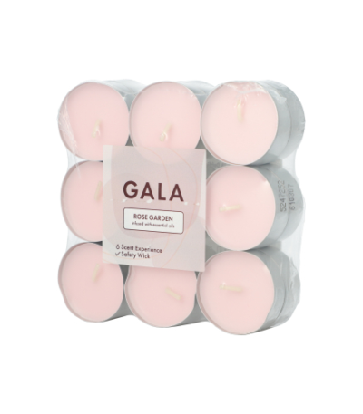 Product foto van Geurkaars roze 18 stuks Ø 37