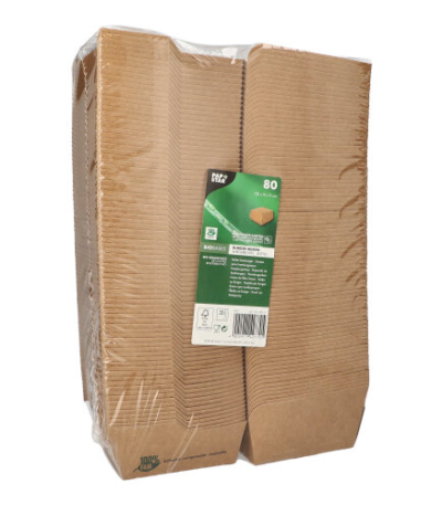 Product foto van Hamburgerboxen karton bruin set van 80 7.8x9x9cm 100% Fair