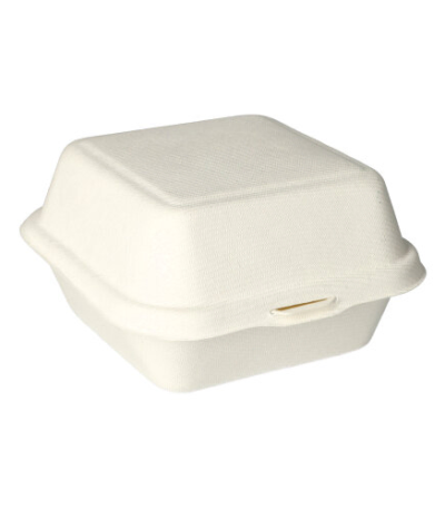 Product foto van Hamburgerboxen suikerriet set van 500 8cm x 14cm x 15cm Pure