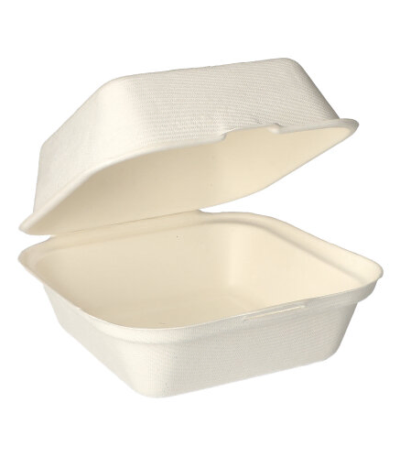 Product foto van Hamburgerboxen suikerriet set van 500 8cm x 14cm x 15cm Pure