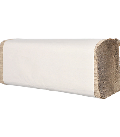 Product foto van Handdoekjes papier naturel set van 5000 Zick-Zack 23x25cm 1-lagig V-vouw