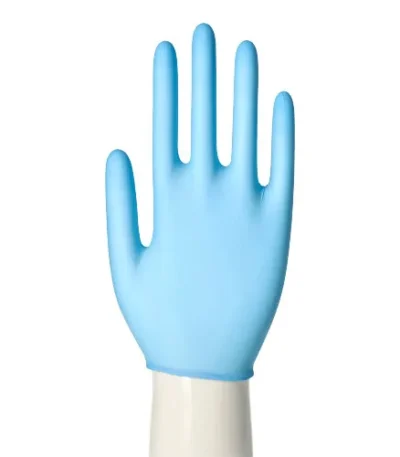 Product foto van Handschoenen nitril poedervrij blauw maat M set van 100 Medi-Inn Blue Soft