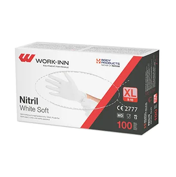 Product foto van Handschoenen nitril wit set van 100 WORK-INN/PS White Soft