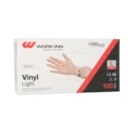 Product foto van Handschoenen vinyl gepoederd Light transparant maat L set van 100 WORK-INN