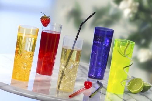 Product foto van Herbruikbare glazen PP transparant set van 10 300ml