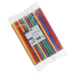 Product foto van Herbruikbare rietjes PP assorti set van 100 8mm x 25cm