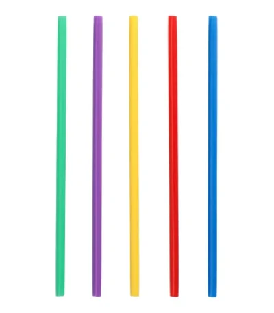 Product foto van Herbruikbare rietjes PP assorti set van 100 8mm x 25cm
