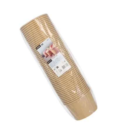 Product foto van IJsbekers papier rond 500ml bruin set van 50
