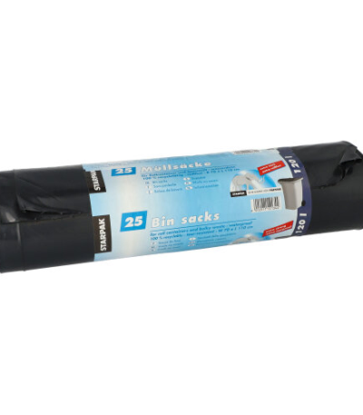 Product foto van Industriezaken plastic zwart extra sterk set van 25 120l